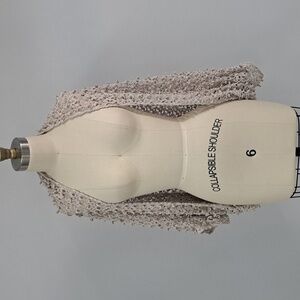 Tribal taupe cotton lace open knit cape  shrug sweater O/S